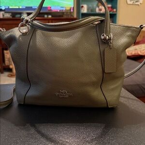 Coach Olive Green Kacey Leather Tote Bag